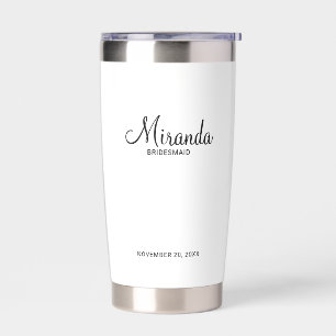 Modern Script Personalised Bridesmaid Name Insulated Tumbler