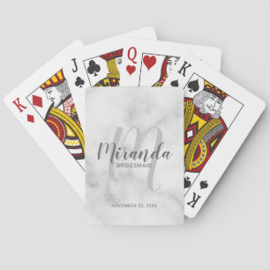 Modern Script Personalised Bridesmaid Playing Cards
