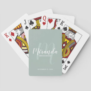 Modern Script Personalised Bridesmaid Playing Cards