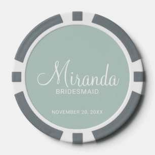 Modern Script Personalised Bridesmaid Poker Chips