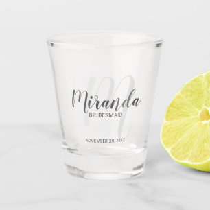 Modern Script Personalised Bridesmaid Shot Glass