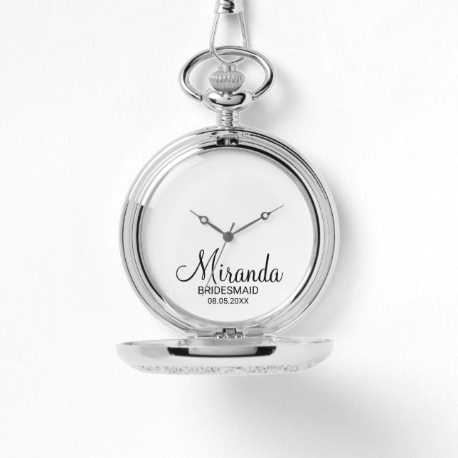Modern Script Personalised Bridesmaid Watch (Front)