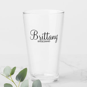Modern Script Personalised Bridesmaids Glass
