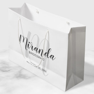 Modern Script Personalised Bridesmaids Large Gift Bag
