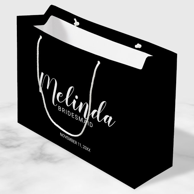 Modern Script Personalised Bridesmaids Large Gift Bag (Creator Uploaded)