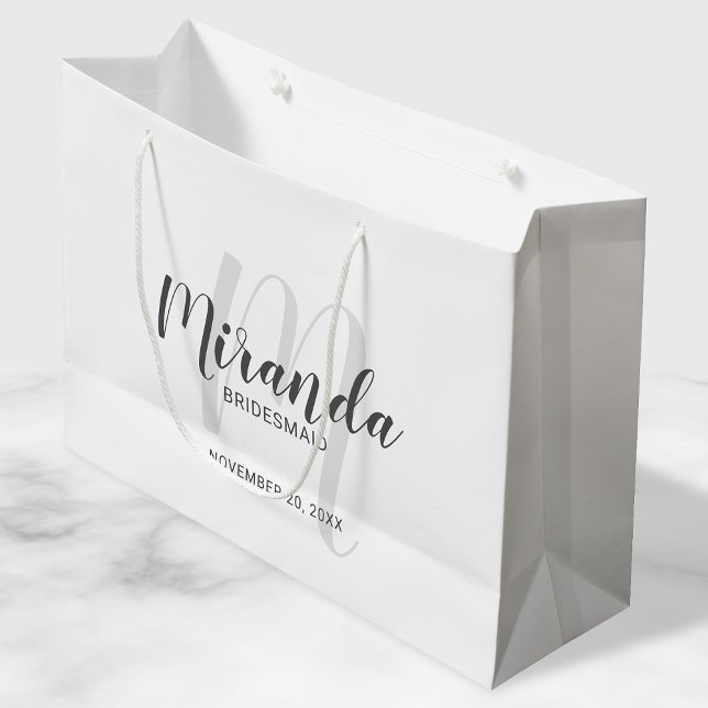 Modern Script Personalised Bridesmaids Large Gift Bag (Creator Uploaded)