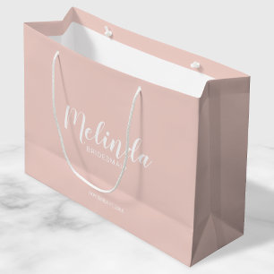 Modern Script Personalised Bridesmaids Large Gift Bag