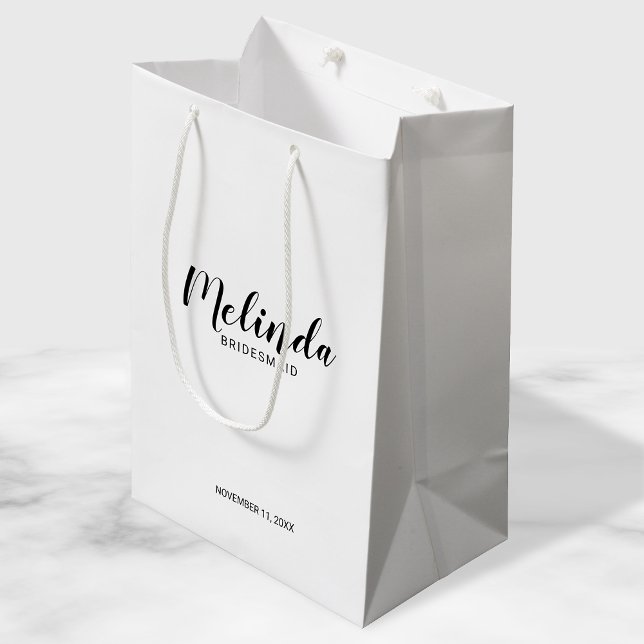 Modern Script Personalised Bridesmaids Medium Gift Bag (Creator Uploaded)
