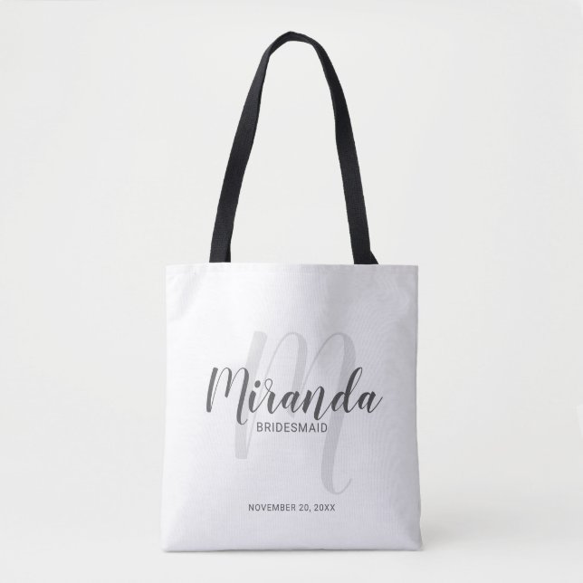 Modern Script Personalised Bridesmaids Tote Bag (Front)