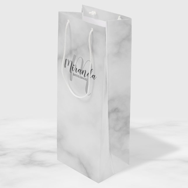 Modern Script Personalised Bridesmaids Wine Gift Bag (Creator Uploaded)