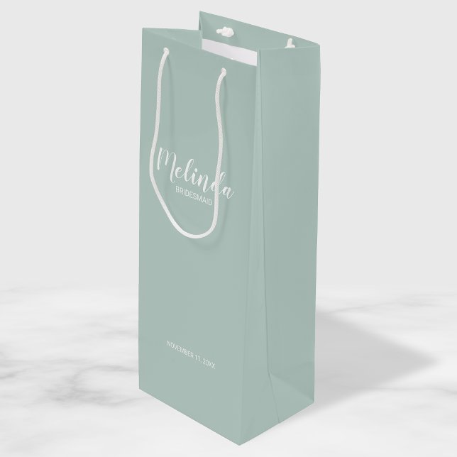 Modern Script Personalised Bridesmaids Wine Gift Bag (Creator Uploaded)