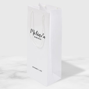 Modern Script Personalised Bridesmaids Wine Gift Bag