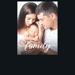 Modern Script Personalised Family Photo Canvas Print<br><div class="desc">Immortalise your cherished family moments with our customisable stretched canvas, featuring a modern "Family" script type white overlay. This elegant canvas is not just a piece of art; it's a keepsake that beautifully captures the essence of your family's love and togetherness. Personalise this canvas with your favourite family photo, turning...</div>