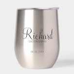 Modern Script Personalised Groomsman<br><div class="desc">Personalised Groomsman Gifts
featuring personalised groomsman's name in black modern script font style with title and wedding date in modern sans serif font style.

Also perfect for best man,  father of the bride,  bridesmaid,  maid of honour,  mother of the bride and more.</div>
