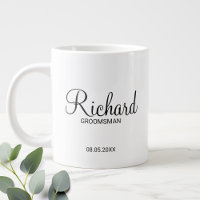 Modern Script Personalised Groomsman Coffee Mug