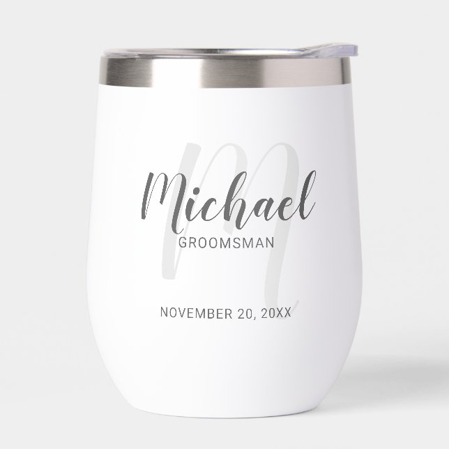 Modern Script Personalised Groomsman Name (Left)
