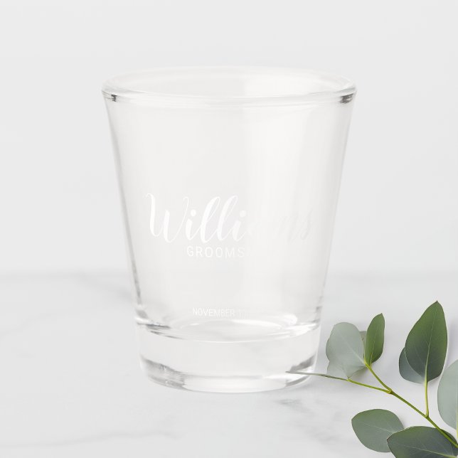 Modern Script Personalised Groomsman Shot Glass (Creator Uploaded)