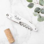 Modern Script Personalised Groomsman Waiter's Cork Corkscrew<br><div class="desc">Personalised Groomsman Gifts
featuring personalised groomsman's name in black modern script font style with title in modern sans serif font style.

Also perfect for best man,  father of the bride and more.</div>