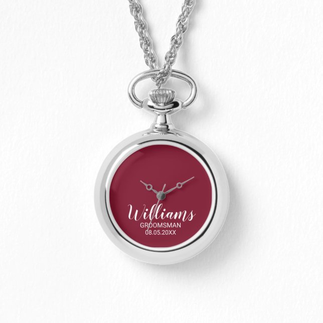 Modern Script Personalised Groomsman Watch (Front)