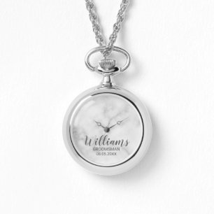 Modern Script Personalised Groomsman Watch