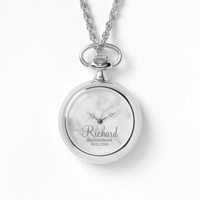 Modern Script Personalised Groomsman Watch (Front)