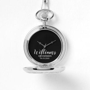 Modern Script Personalised Groomsman Watch