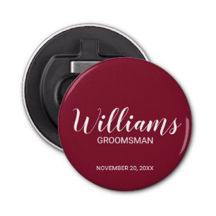 Modern Script Personalised Groomsman's Name Bottle Opener