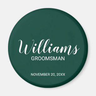 Modern Script Personalised Groomsman's Name Magnet