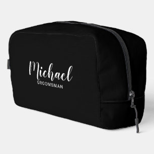 Modern Script Personalised Groomsmen Dopp Kit