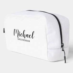 Modern Script Personalised Groomsmen Dopp Kit