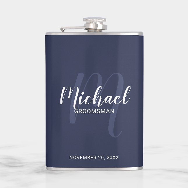 Modern Script Personalised Groomsmen Flask (Creator Uploaded)