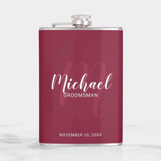Modern Script Personalised Groomsmen Flask (Creator Uploaded)
