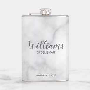Modern Script Personalised Groomsmen Hip Flask