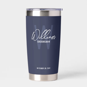 Modern Script Personalised Groomsmen Insulated Tum Tumbler