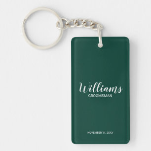 Modern Script Personalised Groomsmen Key Ring