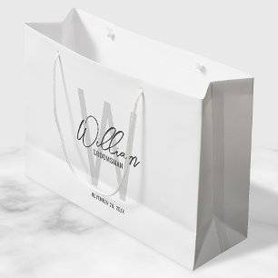 Modern Script Personalised Groomsmen Large Gift Bag