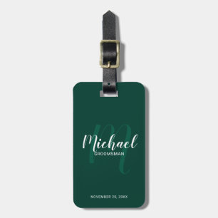 Modern Script Personalised Groomsmen Luggage Tag