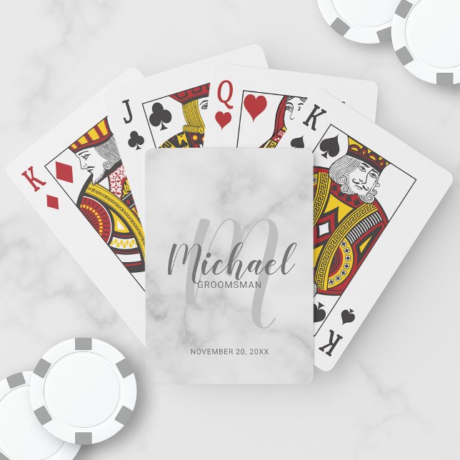 Modern Script Personalised Groomsmen Playing Cards (Creator Uploaded)