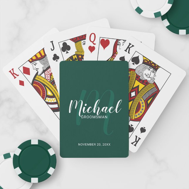 Modern Script Personalised Groomsmen Playing Cards (Creator Uploaded)