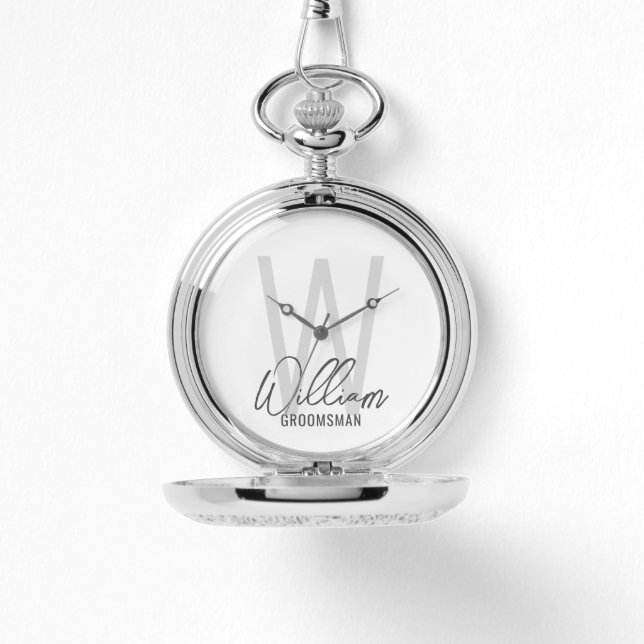 Modern Script Personalised Groomsmen Watch (Front)