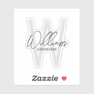 Modern Script Personalised Groomsmen's Name