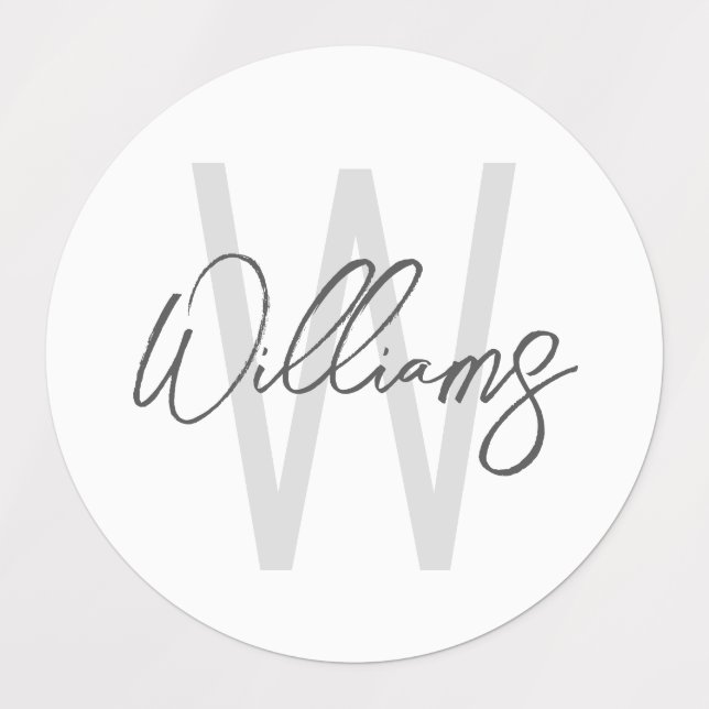 Modern Script Personalised Monogram and Name (Design 1)