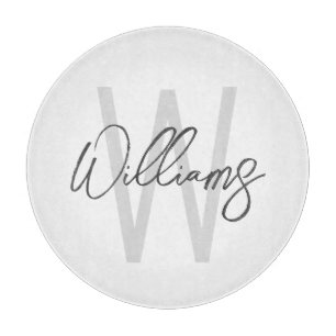 Modern Script Personalised Monogram and Name Cutting Board