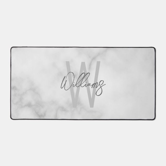 Modern Script Personalised Monogram and Name Desk Mat (Front)