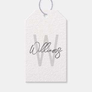 Modern Script Personalised Monogram and Name Gift Tags