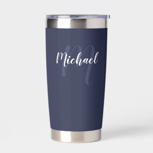 Modern Script Personalised Monogram and Name Insulated Tumbler
