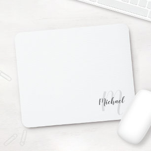 Modern Script Personalised Monogram and Name Mouse Pad