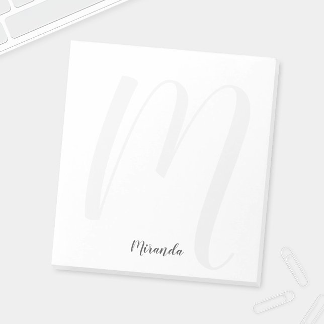Modern Script Personalised Monogram and Name Notepad (Creator Uploaded)