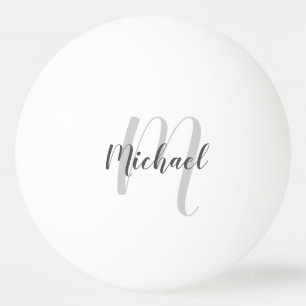 Modern Script Personalised Monogram and Name Ping Pong Ball