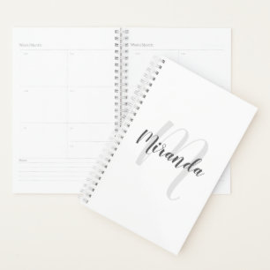 Modern Script Personalised Monogram and Name Planner